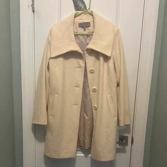 Anne Klein Cream Pea Coat - Picture 2 of 8